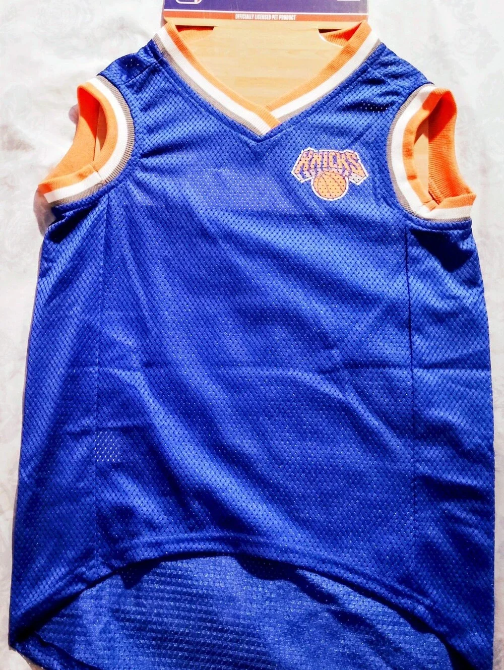 NBA 2026 CHAMPIONS N.Y. KNICKS Blue & Orange Basketball Dog Jersey Logo